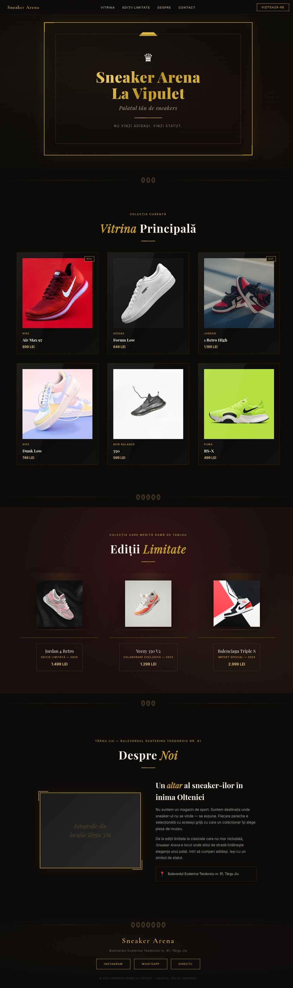 Sneaker Arena La Vipulet: landing magazin sneaker second-hand